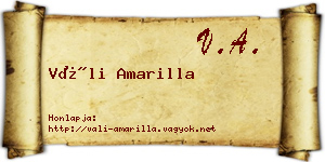 Váli Amarilla névjegykártya